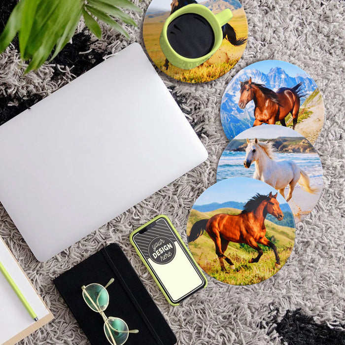 Set de 6 Posavasos Caballos Pura Sangre