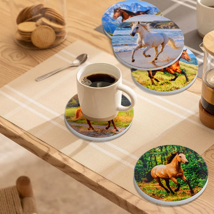 Set de 6 Posavasos Caballos Pura Sangre