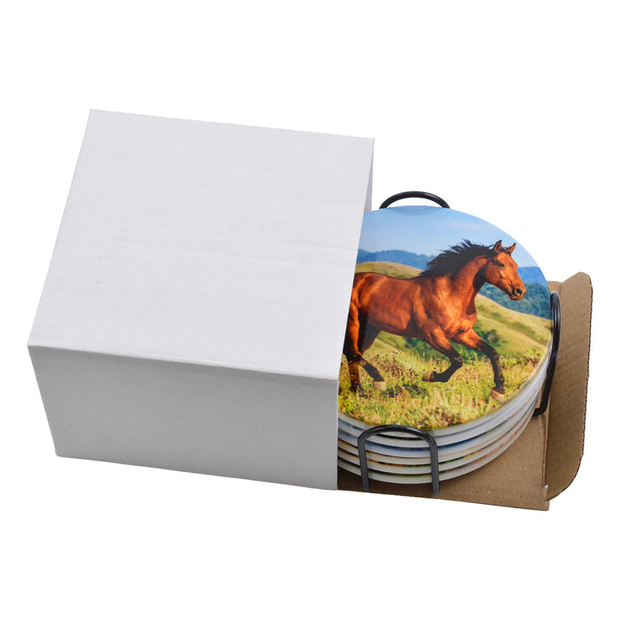 Set de 6 Posavasos Caballos Pura Sangre
