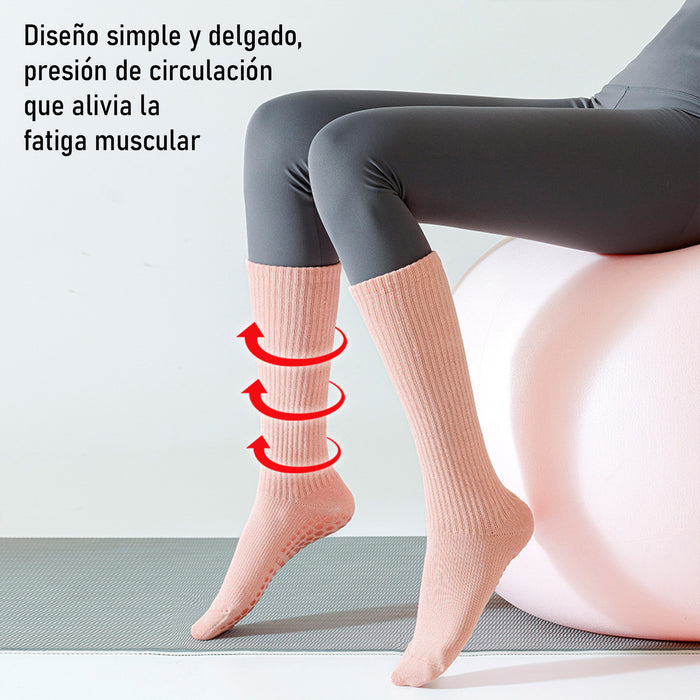 Calcetín Deportivo Yoga Antideslizante Caña Extralarga Negro