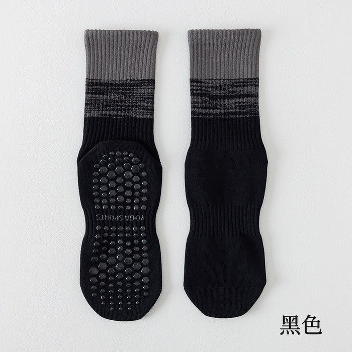 Calcetín Deportivo Yoga Antideslizante Ajustable Degradé Negro