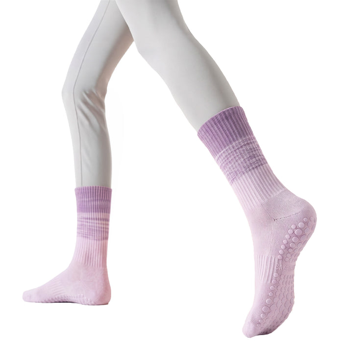 Calcetín Deportivo Yoga Antideslizante Ajustable Degradé Morado