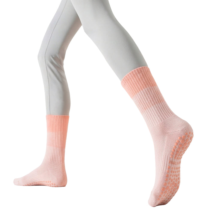 Calcetín Deportivo Yoga Antideslizante Ajustable Degradé Rosado