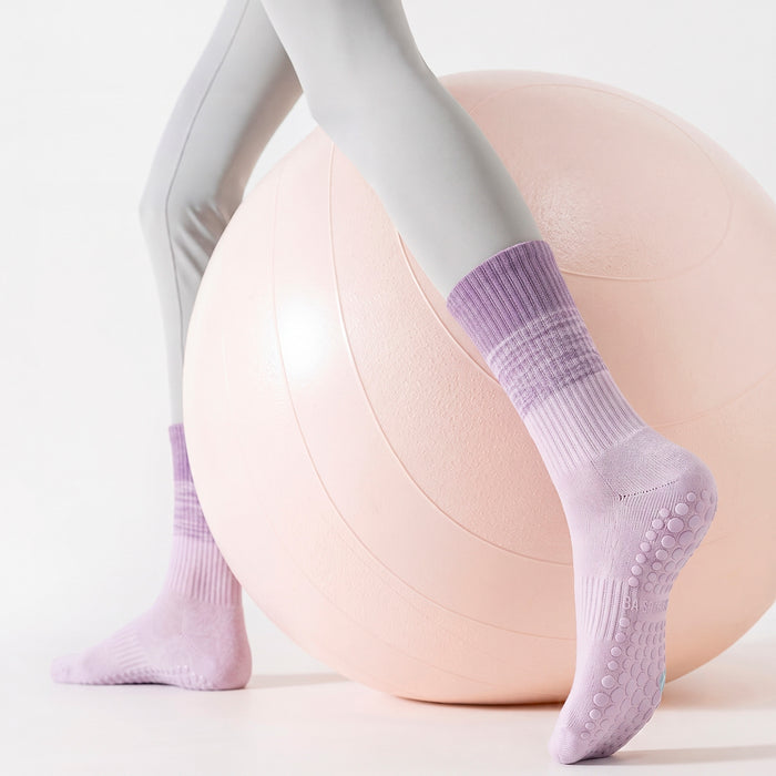 Calcetín Deportivo Yoga Antideslizante Ajustable Degradé Morado