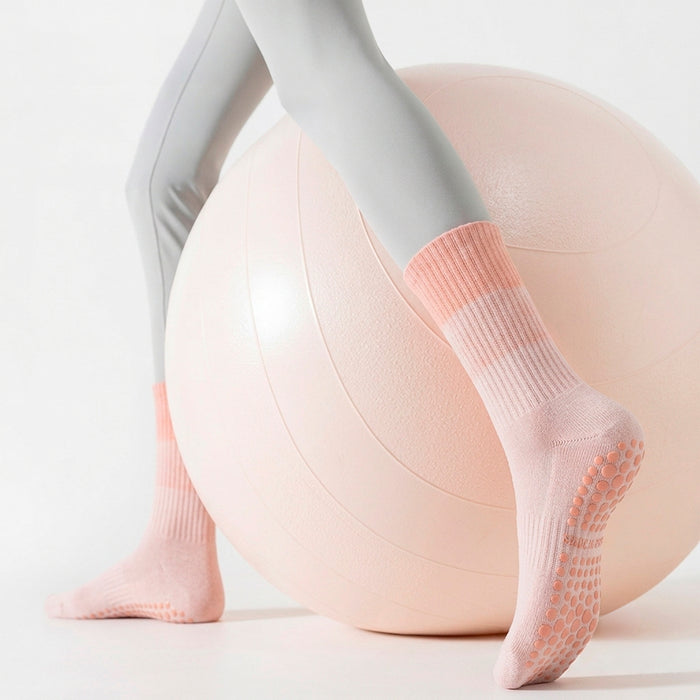 Calcetín Deportivo Yoga Antideslizante Ajustable Degradé Rosado