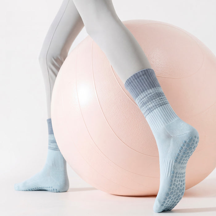 Calcetín Deportivo Yoga Antideslizante Ajustable Degradé Azul