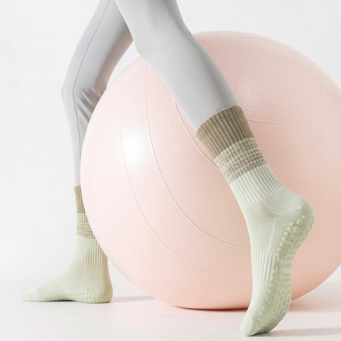 Calcetín Deportivo Yoga Antideslizante Ajustable Degradé Verde