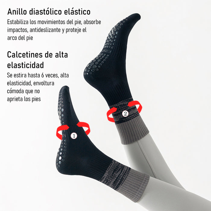 Calcetín Deportivo Yoga Antideslizante Ajustable Degradé Blanco