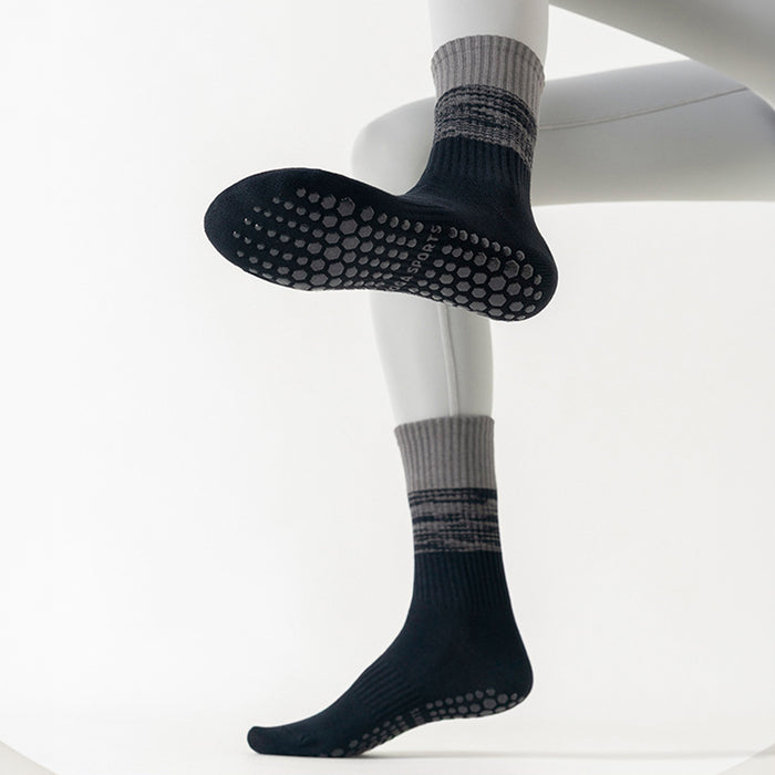 Calcetín Deportivo Yoga Antideslizante Ajustable Degradé Blanco