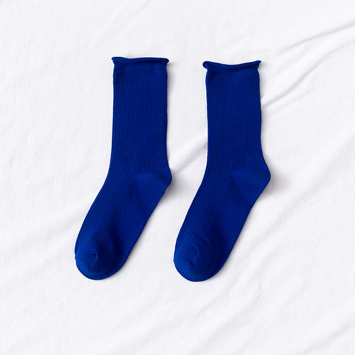 Calcetines Liso Color Azul Largo sin Puño Arcoiris