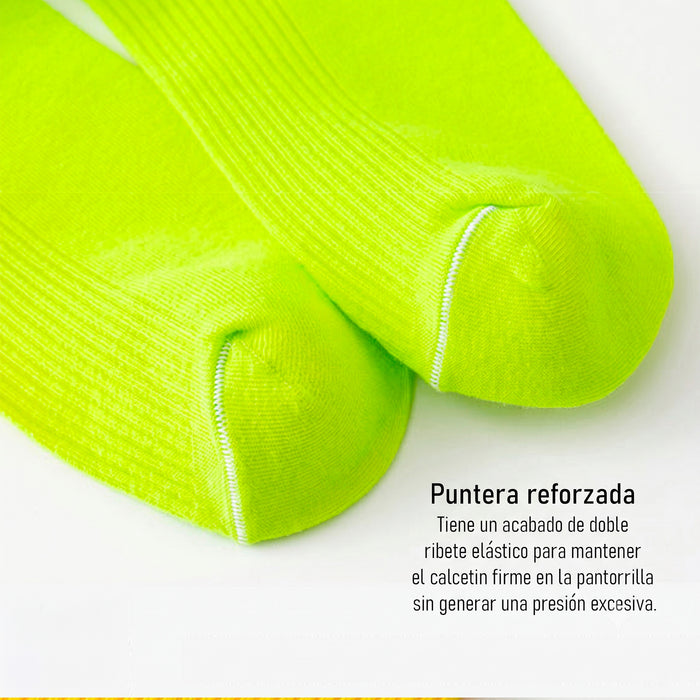 Calcetines Liso Color Amarillo Largo sin Puño Arcoiris