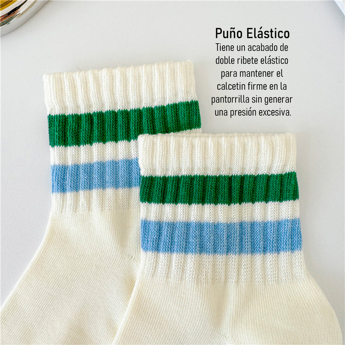 Calcetines Rayas Negro y Verde