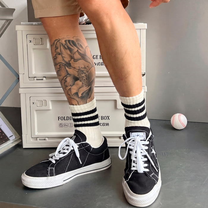 Calcetines Blancos con Rayas Negras