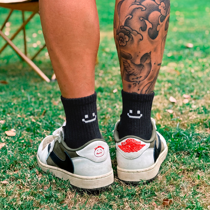 Calcetines Gris Oscuro Carita Feliz