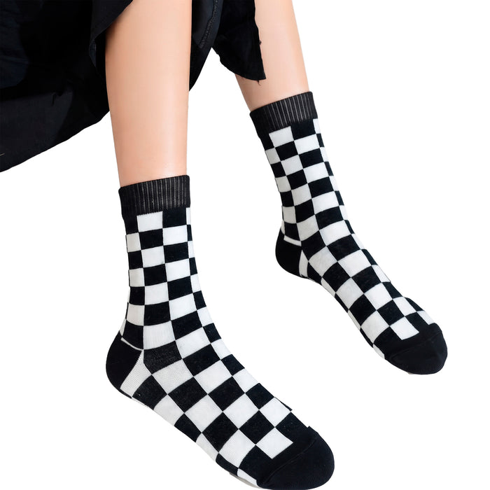 Calcetines Cuadrados Negros y Blancos