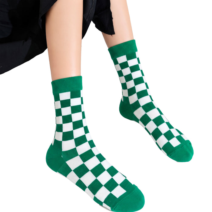 Calcetines Cuadrados Verdes y Blancos