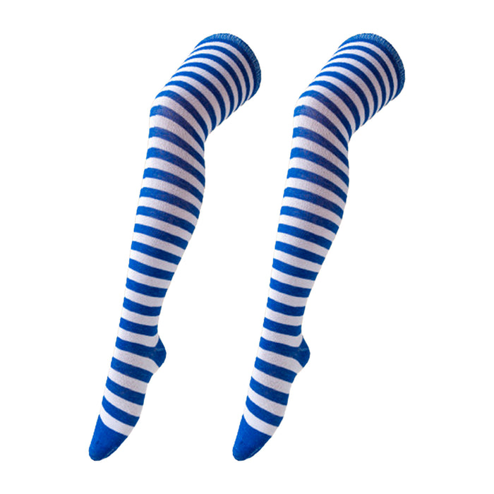 Bucanera sobre la rodilla de Algodón Rayado Azul y Blanco