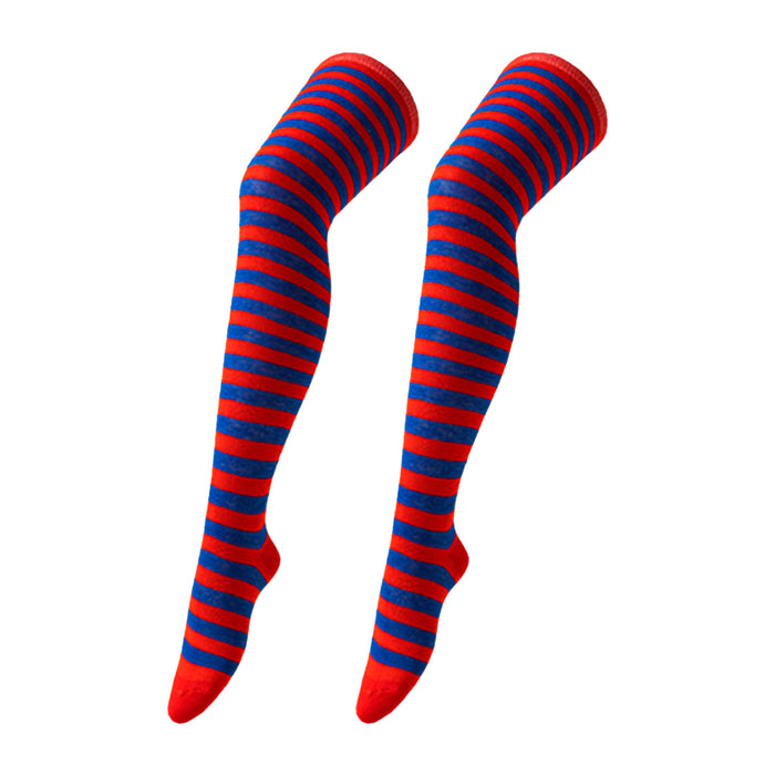 Bucanera sobre la rodilla de Algodón Rayado Rojo y Azul