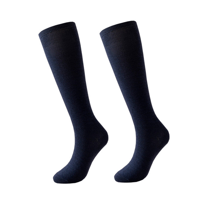 Calcetines Delgados Lisos Extralargos Azul Oscuro