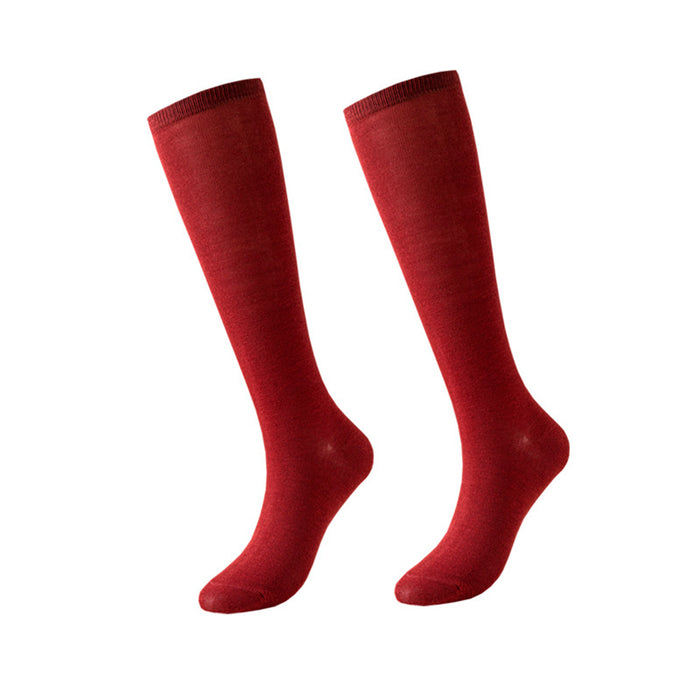 Calcetines Delgados Lisos Extralargos Burdeo