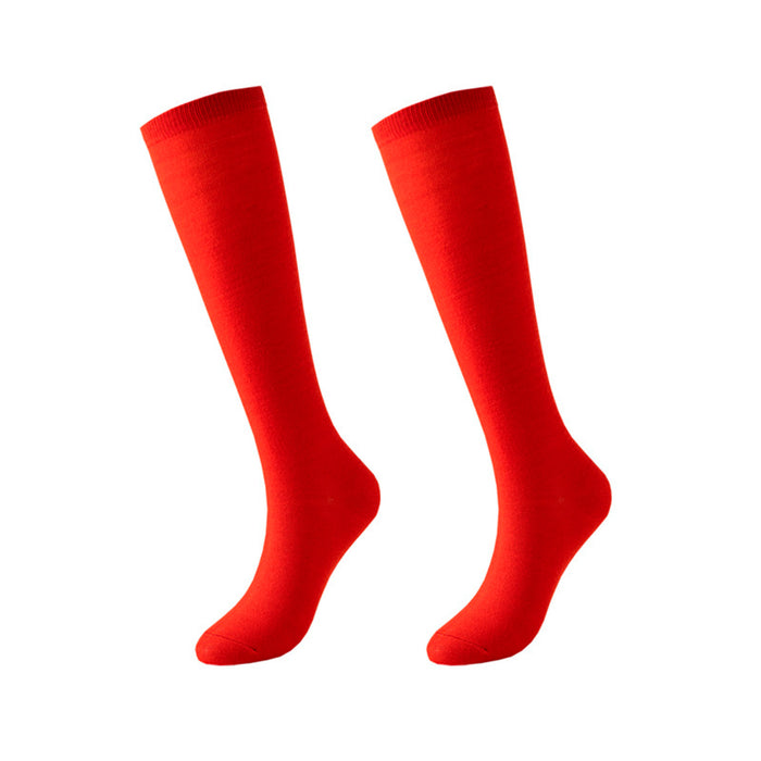 Calcetines Delgados Lisos Extralargos Rojo