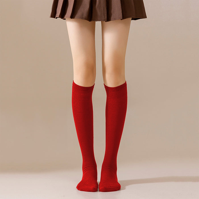 Calcetines Delgados Lisos Extralargos Rojo