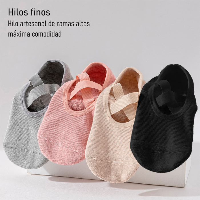 Calcetín Deportivo Yoga Antideslizante invisible Negro