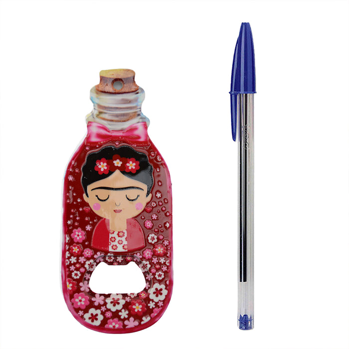 Abrebotellas frida khalo florales imanes ceramica Guinda rojo 3918-6