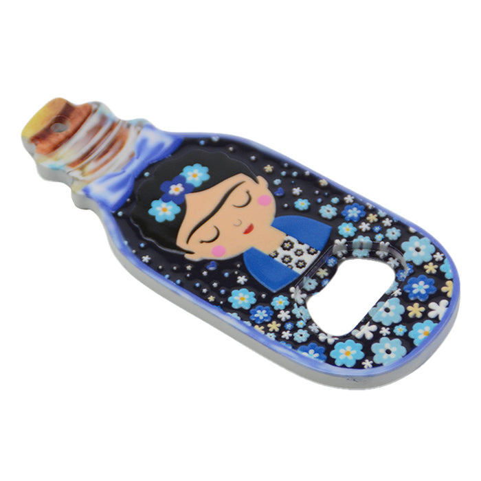 Abrebotellas frida khalo florales imanes ceramica arandano azul 3918-2