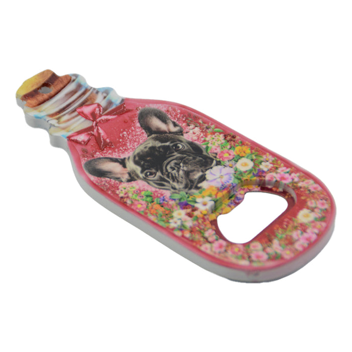 Abrebotellas perros florales imanes ceramica bulldog frances 3917-4