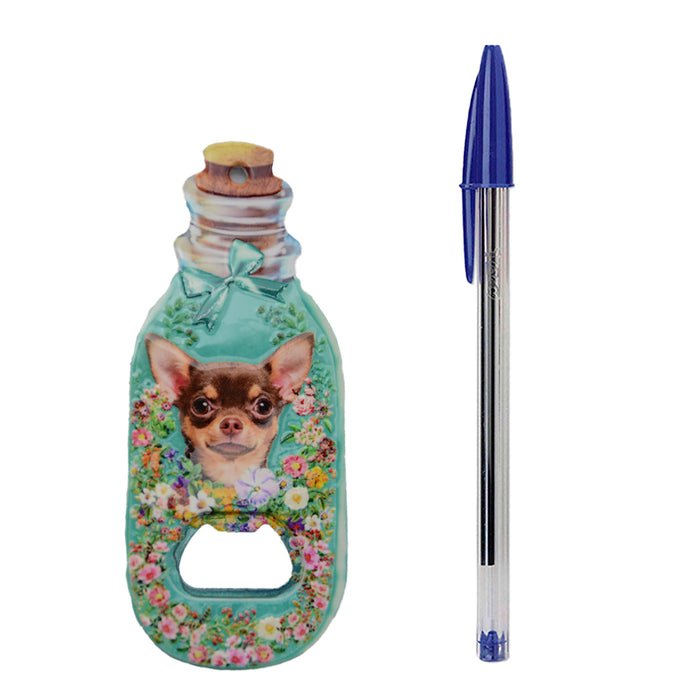 Abrebotellas perros florales imanes ceramica chihuahua 3917-3