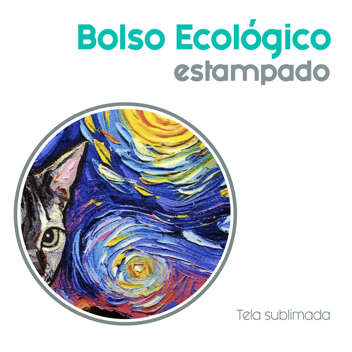 Bolso chico lona cierre van gogh pintura detalle