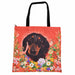 Bolso chico lona floral rojo salchicha negro 3905