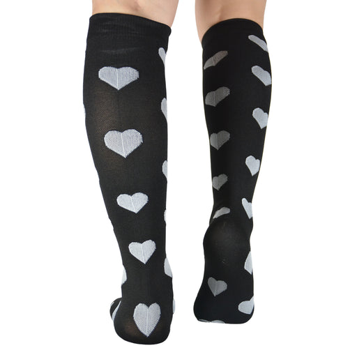 Bucanera compresion nylon corazones blancos 143-144
