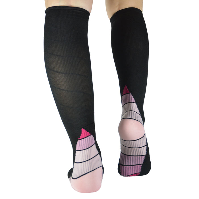 Bucanera compresion nylon negra rosado 147-148