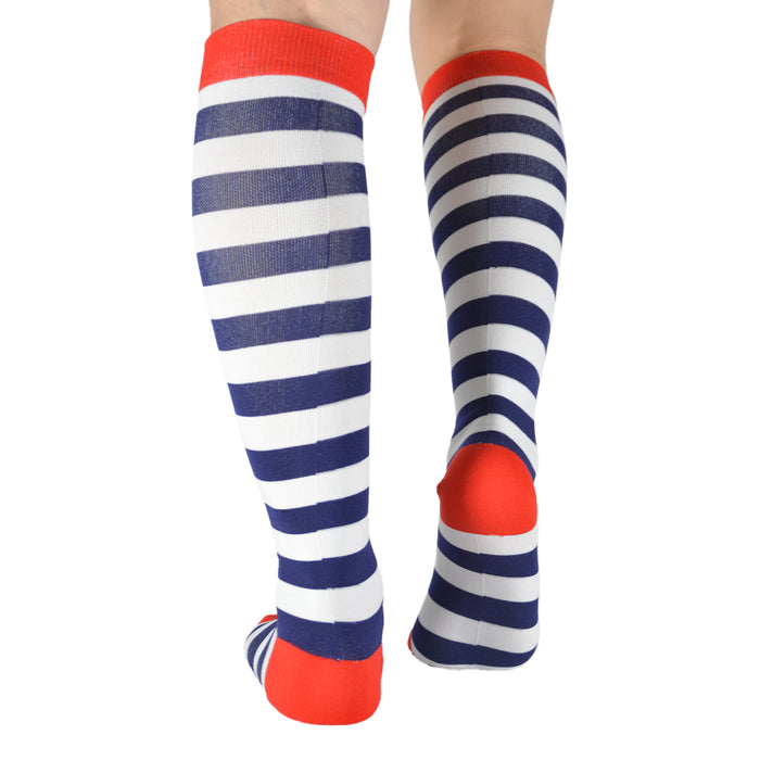 Bucanera compresion nylon raya blanca azul 137-138