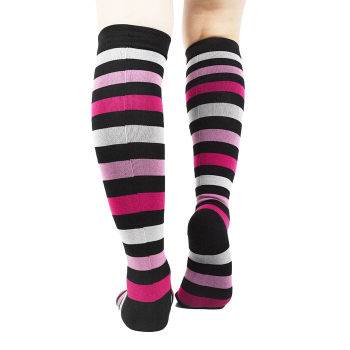 Bucanera de compresion rayas colores fucsia terapeutica modelo