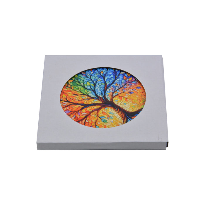 Posaolla colgante ceramica corcho arbol de la vida hilo celeste 4214-4