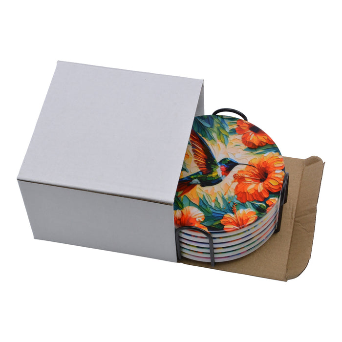Posavasos ceramica corcho colibri flores 4213
