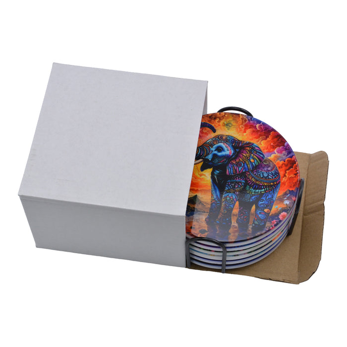 Posavasos ceramica corcho elefante flores 4221