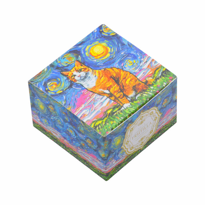 Velas aromaticas pintura gato amarillo metal 4071-6