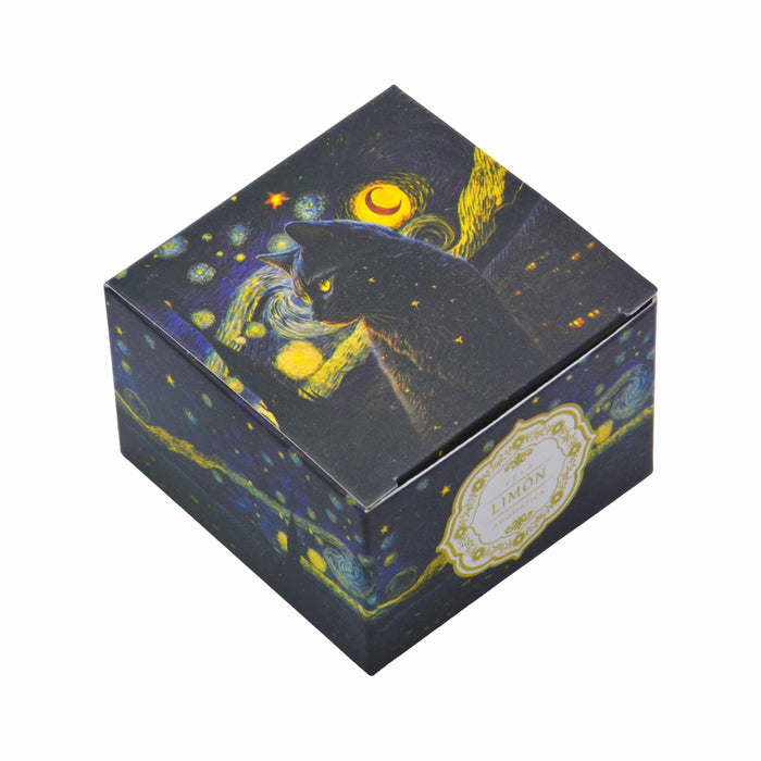 Velas aromaticas pintura gato negro metal 4071-5