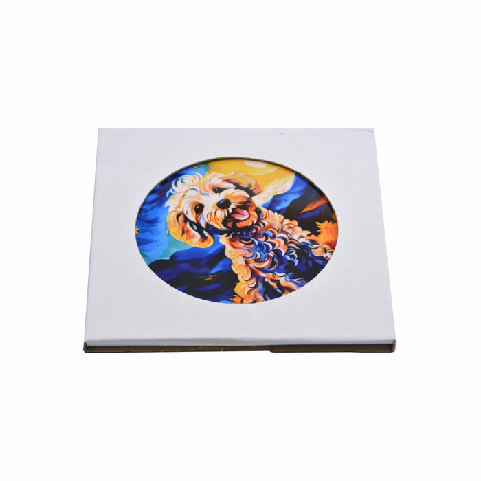 posaolla colgante ceramica corcho perro poodle apricot 4067-1