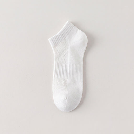 Calcetin algodon deportivo absorbente corto blanco liso 5139-2