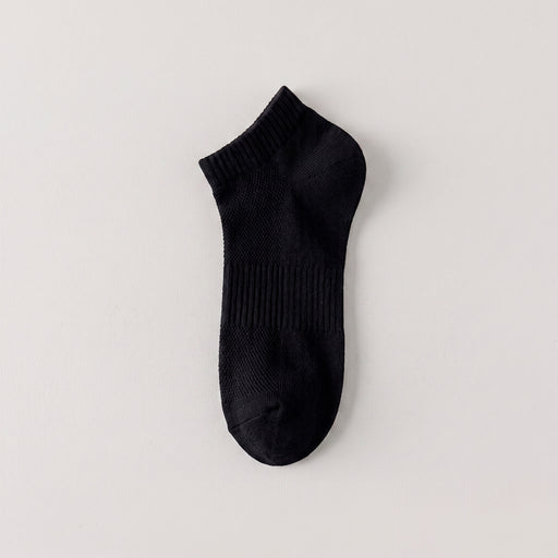 Calcetin algodon deportivo absorbente corto negro liso 5139-1