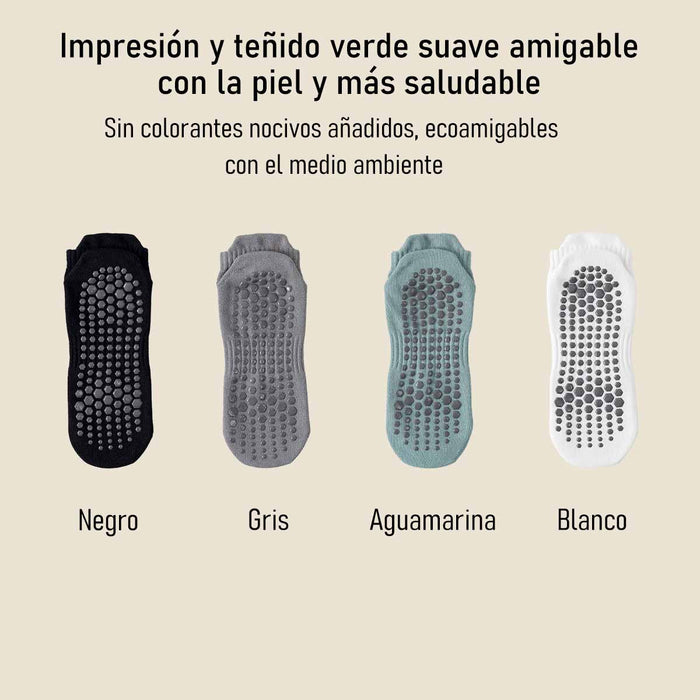 Calcetin algodon hombre yoga corto antideslizante colores 4090