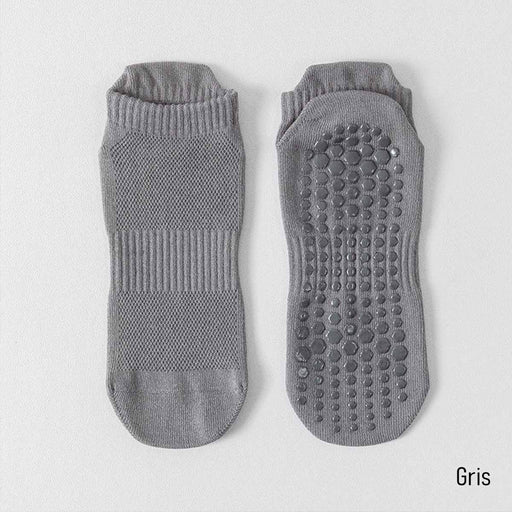 Calcetin algodon hombre yoga corto  antideslizante gris 4090-2