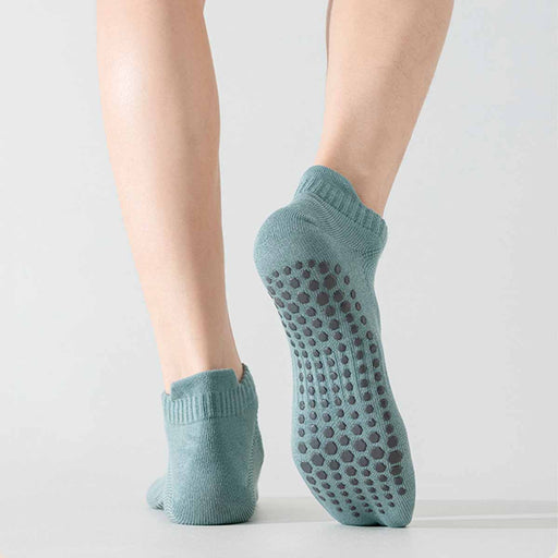 Calcetin algodon hombre yoga corto antideslizante verde 4090-3 modelo