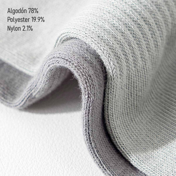 Calcetin algodon hombre yoga largo antideslizante gris claro 4094-3