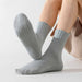 Calcetin algodon hombre yoga largo antideslizante gris oscuro 4094-2